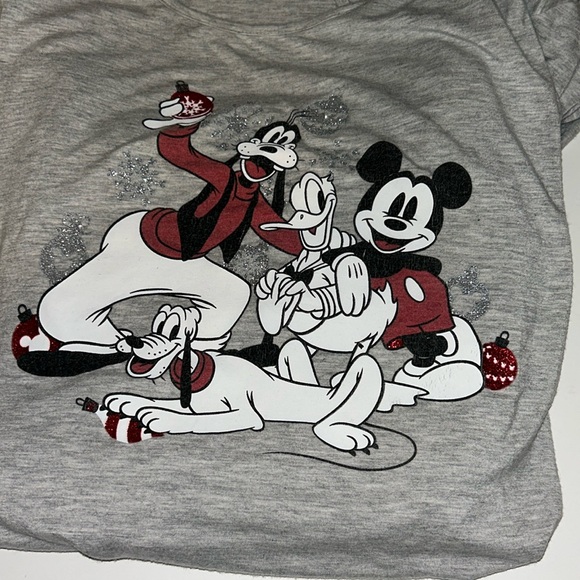 Disney Gray Christmas Top - Picture 2 of 4